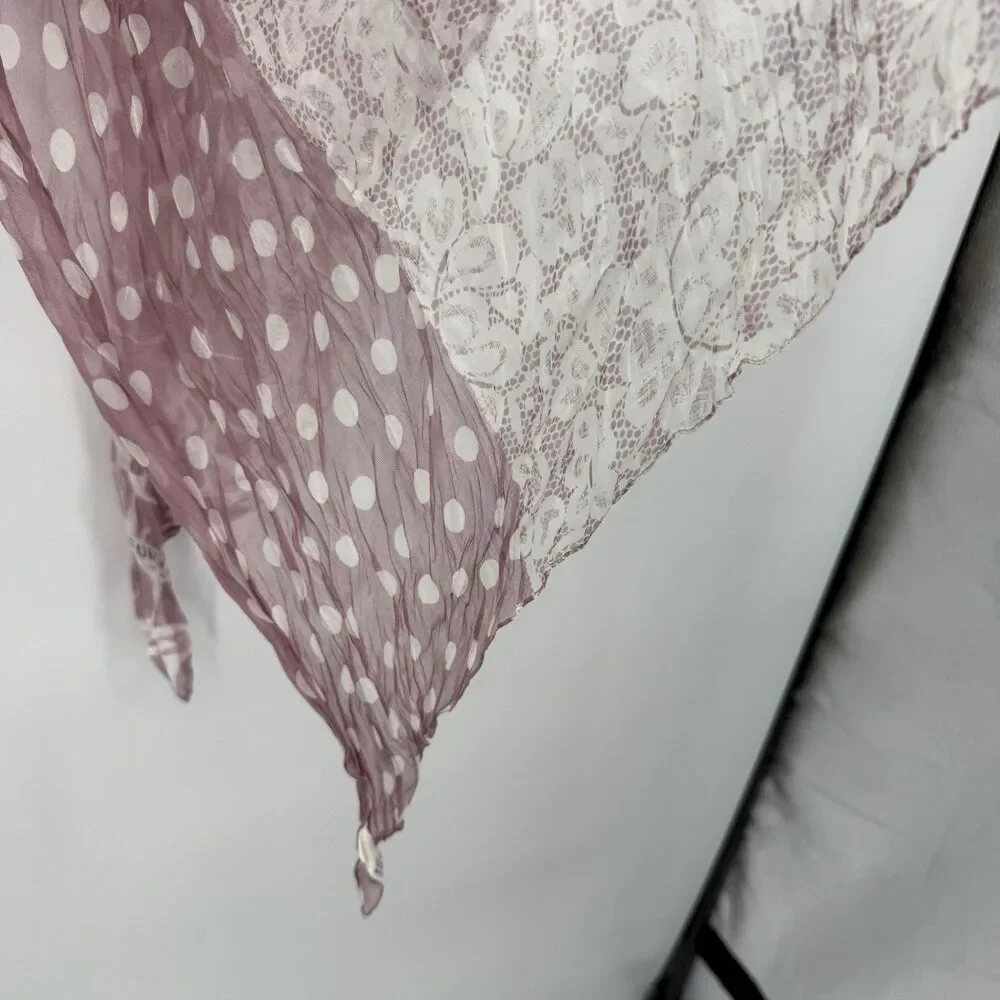 Furla Polka Dot Silk Scarf Flowy Animal Print Lace Designer Accessory